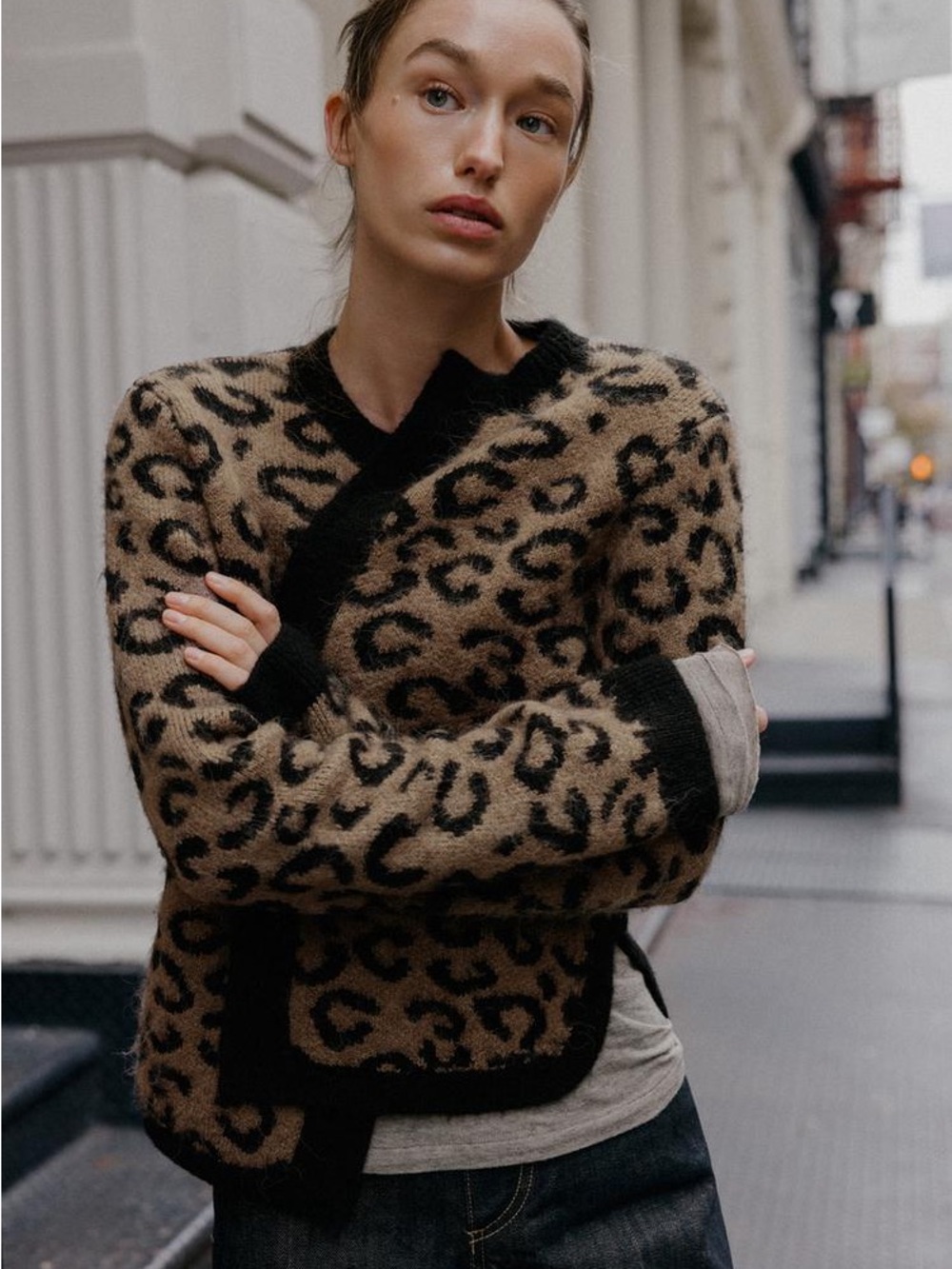 ZARA BNWT ANIMAL JACQUARD KNIT CARDIGAN. LEOPARD 5802/105/051